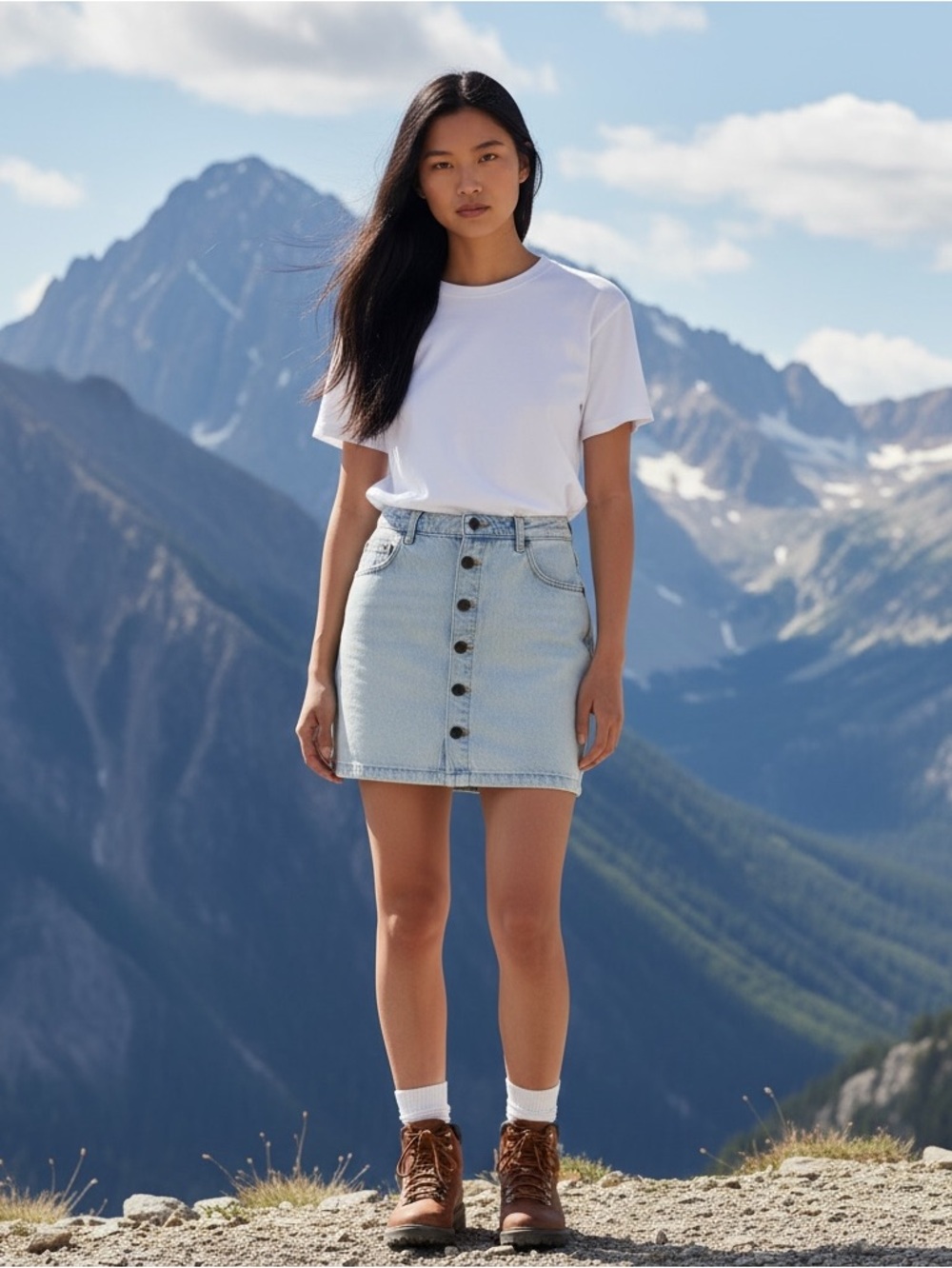 CHELSEA & VIOLET Button Front Denim Skirt!